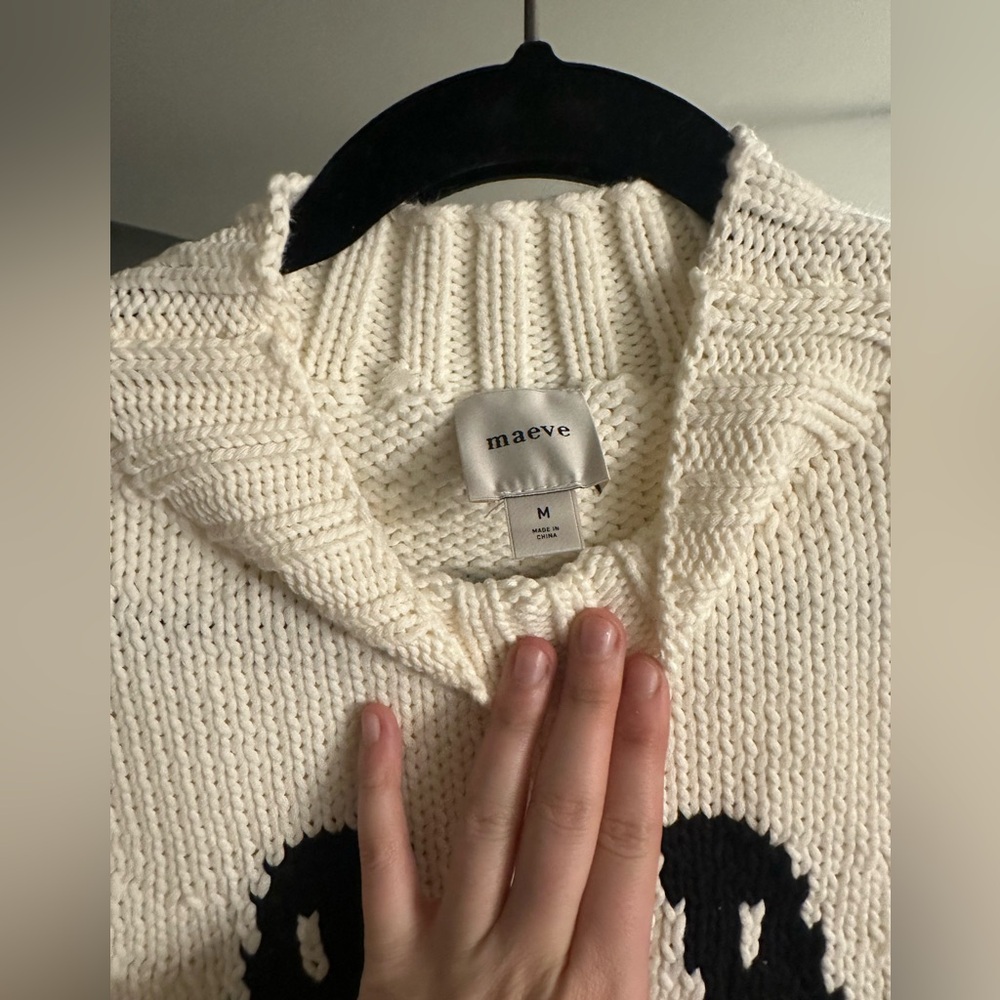 NWT RARE Anthropologie Pippa Mock Neck Icon Horse Sweater Crop Bubble Sleeve - M - Picture 9 of 11
